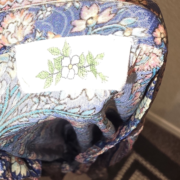 Short dress with front bow and floral print, blue. , size M - Picture 3 of 3